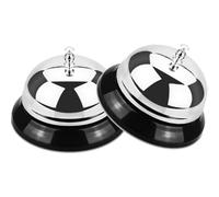 2 Pièces Cloche à Main de Restaurant Rétro, Sonnette D'appel | Son Clair et Puissant, Format Compact Portable, Usage Maison ou Salon de Thé, Couleur Argenté