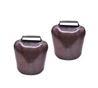 2 Pièces Cloche pour Chèvres et Vaches en Fer, Son Clair, Noël | Grelots Métalliques Vintage à Surface Lisse, Repérage du Bétail, Fixation Suspendue, Accessoire Pratique pour Éleveurs