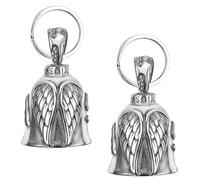 2 Pièces Clochette Guardian Bell, Porte-Clés Moto Chromé Pour Accessoires (Argent)