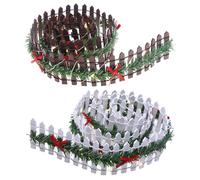 2 Pièces Clôture De Jardin Miniature Noël 90 Cm, Clôture En Bois Avec Guirlande LED Pour Village De Noël, Mini Bordure Barriere Pour Sapin De Noel, Village De Noel, Modélisme, MaisonPoupées, Pot De
