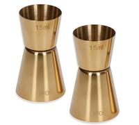 2 pièces Cocktail Jigger Or, Jigger en acier inoxydable Mesure Double Jigger en or pour barman Jigger de style japonais pour Home Bar(M)