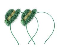 2 Pièces Coiffe de Fête Saint-patrick Verte en Plastique | Réutilisable, Surface Lisse et Douce, Ne Tire Pas les Cheveux, pour Photos et Photobooth