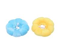2 Pièces Colerette Chats Anti Lechage, Réglable Collerette Chat en Coton Suédé Respirant, Doux et Confortable Collier de Protection Chat Tournesol, Tour de Cou Doux pour Chats et Chiots Petits (M)