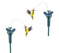 2 Pieces Colibri Solaire - 13*8*8 Cm Solaration Colibri Flottant En ABS,Réaliste Colibri Solaire Exterieur Jardin,Colibri Solaire Anti Insectes,Colibri Anti Mouche Solaire,pour Jardin Et Patio