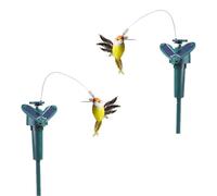 2 Pieces Colibri Solaire - 13 * 8 * 8 Cm Solaration Colibri Flottant En ABS,Réaliste Colibri Solaire Exterieur Jardin,Colibri Solaire Anti Insectes,pour Jardin Et Patio,couleur expédition aléatoire