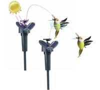 2 Pièces Colibri Solaire, Solaration Colibri Flottant, Réaliste Colibris Solaire Sculptures Et Statues De Jardin, Piquets Solaires Décoratifs Extérieur Colibris, ColibriAnti Mouche Solaires, Pour Cour
