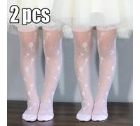 2 pièces Collants fins et très élastiques à motif floral pour bébé/tout-petit fille, convient pour le port toute l'année et les vêtements d'extérieur 8-12Y,0-6M,6-12M,1-2Y,2-3Y,12-16Y,3-8YÉtoffe