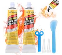 2 Pièces Colle Haute Temperature Avec Un Petit Grattoir 100ml Noir Durcissement Rapide Silicone Haute Temperature Convient Aux Cheminées Poêles Boucliers Thermiques Fours