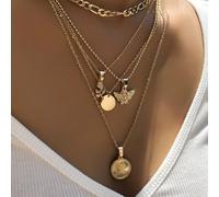 2 pièces Collier breloque ange et fleur Saint Valentin Taille UniqueFer
