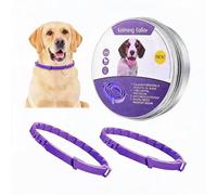 2 Pièces Collier Calmant pour Chien, Naturel Collier Apaisant pour Chien Imperméable de 60 Jours, Taille Réglable Collier Apaisant pour Chiens, pour Chiots Chiens Moyens et Grands (Violet)