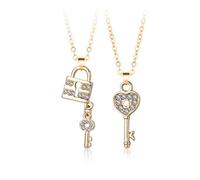 2 Pièces Collier d'Amitié BFF avec Pendentif Verrouillage Clé Or pour 2 Filles - Best Friends Forever, Meilleurs Amis, Bijoux Cadeaux pour Enfants Mère Amis Sœurs