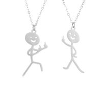 2 Pièces Collier de Doigt Souriant, Collier de Graffiti Drôle, Chaîne de Doigt d'Honneur, Cadeau Amusant pour un Bon Ami（N003)