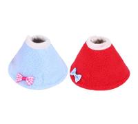 2 Pièces Collier de Récupération Protecteur pour Perroquet | Polaire, Taille Réglable, Ornement Nœud, Soins Partiels et Toilettage Couleur Aléatoire