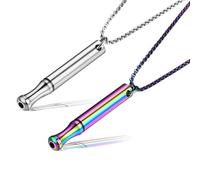 2 Pièces Collier de Respiration Breathlace Collier La Méditation, Conscience Méditation Outil de de L'anxiété Collier Pleine Conscience Acier pour Femmes Hommes