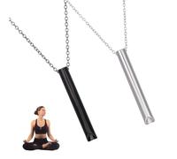 2 Pièces Collier de Soulagement d'Anxiété,Respiration Consciente Collier en Acier Inoxydable,Colliers de Respiration Consciente Anti-stress,Collier Respiratoire Anti Tabac pour Hommes Femmes,50+5cm