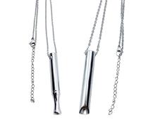 2 Pièces Collier en acier inoxydable Argent,Collier de Respiration Portable Collier de Cadeau pour Hommes Femmes,Collier Tendance de Mode