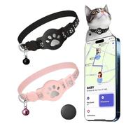 2 Pièces Collier GPS Chat, Traceur GPS Chat Tracker, GPS Chat sans Abonnement, Imperméable et Durable, Alerte Intelligente Anti-Perte, sans Carte SIM, Traceur Chat pour Chats D'extérieur, Animal