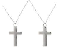 2 Pièces Collier Pendentif Croix Urne en Acier Inoxydable, Mémento | Finition Argentée Polie, Compartiment Scellé, Usage Quotidien et Cérémonies, pour Notes et Animaux
