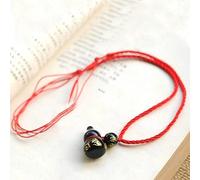 2 pièces Collier Pendentif WU Lou/Gourde Collier Feng Shui Pierre Naturelle Collier Obsidienne Noire Mantra à Six caractères Collier Porte-Bonheur Talisman pour Une Richesse maximale Bonne Fortune
