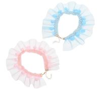 2 Pièces Collier pour Chat Adorable Réglable, Style Princesse | Chat et Animal de Compagnie, Confortable et Respirant, pour Fêtes, Design Mignon
