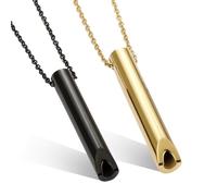 2 Pièces Colliers de Respiration Kit, Collier Respirant en Acier Inoxydable avec 2 Couleurs, Collier pour Exercices de Respiration, Femmes Hommes