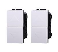 2 Pièces Commutateur 2P 10A, Bouton Volets Roulants, Compatible Avec Bticino Living Light (Blanc)
