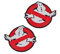 Lot de 2 écussons brodés auto-agrippants pour Halloween, sans fantôme, avec logo de l'équipe fantôme, pour costume, cosplay, uniforme, enfants et hommes, décoration de vacances
