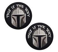 2 Pièces Compatibles avec Star War This is the Way Mandalorian Tout Casque Tactique Chasseur De Primes Patch Drôle Le Moral De L'Armée À La Broderie Patch Veste pour Vêtements, Gilet Uniforme