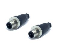 2 pièces connecteurs M12 à 4 broches, connecteurs ronds codés A, 4 broches installables sur place, raccord à vis, 12 mm, connecteur mâle aviation, IP67, étanche, connecteurs circulaires industriels