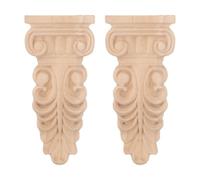 2 Pièces Console Décorative en Bois Sculpté Classique 5x2,5x0,6 In | Texture Délicate, Transition D’angle sans Joint, Stabilité Renforcée, pour Intérieurs, Portes et Colonnes Romaines