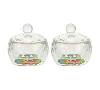 2 Pièces Contenant à Cristaux en Verre avec Couvercle, Compact | Verre Transparent, Format Portable, Nettoyage du Pinceau, pour Salon D’ongles et Usage DIY