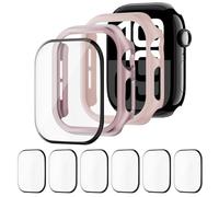 2 Pièces Coque + 6 Pièces écran Protection pour Apple Watch 42mm 46mm 44mm 40mm 45mm 41mm,Dur PC Bumper Case Housse et Screen Protector Écran pour iWatch SE Series 10/9/8/7/6/5/4 (PAS pour la série 3)