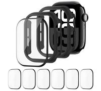 2 Pièces Coque + 6 Pièces écran Protection pour Apple Watch 42mm 46mm 44mm 40mm 45mm 41mm,Dur PC Bumper Case Housse et Screen Protector Écran pour iWatch SE Series 10/9/8/7/6/5/4 (PAS pour la série 3)