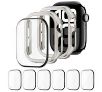 2 Pièces Coque + 6 Pièces écran Protection pour Apple Watch 42mm 46mm 44mm 40mm 45mm 41mm,Dur PC Bumper Case Housse et Screen Protector Écran pour iWatch SE Series 10/9/8/7/6/5/4 (PAS pour la série 3)