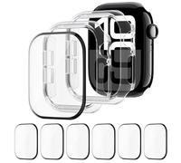 2 Pièces Coque + 6 Pièces écran Protection pour Apple Watch 42mm 46mm 44mm 40mm 45mm 41mm,Dur PC Bumper Case Housse et Screen Protector Écran pour iWatch SE Series 10/9/8/7/6/5/4 (PAS pour la série 3)