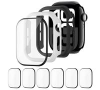 2 Pièces Coque + 6 Pièces écran Protection pour Apple Watch 42mm 46mm 44mm 40mm 45mm 41mm,Dur PC Bumper Case Housse et Screen Protector Écran pour iWatch SE Series 10/9/8/7/6/5/4 (PAS pour la série 3)