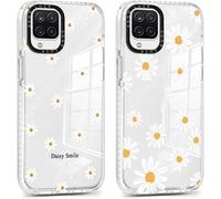 2 Pièces Coque Pour Samsung Galaxy A12 4g 6.5"", Transparente Étui Avec Aesthetic Motif Fleur, Mince Tpu Bumper Silicone Housse Antichoc Protection Filles Femmes Case Cover Pour Sam[Hou996332]