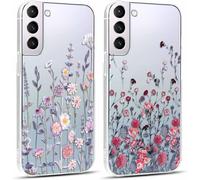 2 Pièces Coque Pour Samsung Galaxy A33 5g 6,4"", Transparente Étui Avec Aesthetic Motif Fleur, Mince Tpu Souple Silicone Housse Antichoc Protection Case Filles Femmes Cover Pour Sam[Wke07459]