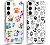 2 Pièces Coque Pour Samsung Galaxy S23 5G 6,1"", Ultra Souple Transparente Silicone Tpu Étui Avec Mignon Motif Griffe De Chien, Antichoc Anti-Rayures Protection Housse Case Pour Sam[HOU997090]