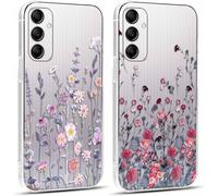 2 Pièces Coque Pour Samsung Galaxy S23+ 5g 6,6"", Transparente Étui Avec Aesthetic Motif Fleur,Mince Tpu Souple Silicone Housse Antichoc Protection Case Filles Femmes Cover Pour Sam[Wke07458]