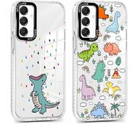 2 Pièces Coque Pour Samsung Galaxy S23 Fe 6,4"", Transparente Mignon Étui Avec Animé Motif Dinosaures, Ultra Mince Tpu Souple Silicone Housse Antichoc Protection Case Cover Pour Sam[WKE01009]