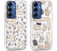 2 Pièces Coque Pour Samsung Galaxy S25 5g 6,2"", Transparente Mignon Étui Avec Animé Motif Chat, Ultra Mince Tpu Souple Silicone Clair Housse Antichoc Protection Case Cover Pour Sam[Wke01036]
