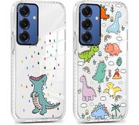 2 Pièces Coque Pour Samsung Galaxy S25 5g 6,2"", Transparente Mignon Étui Avec Animé Motif Dinosaures, Ultra Mince Tpu Souple Silicone Housse Antichoc Protection Case Cover Pour Sam[Wke01007]