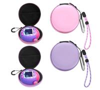 2 Pièces Coque Protection Compatible avec Tamagotchi Paradise, EVA Coque Rigide, avec Cordon et Porte-Clés, Etanche, Anti-chute, Facile à Transporter, Protection Complète (Violet, Rose)
