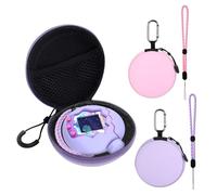 2 Pièces Coque Protection Compatible avec Tamagotchi Paradise, EVA Coque Rigide, avec Cordon et Porte-Clés, 360 Protection Complète, Etanche, Anti-Chute, Facile à Transporter (Violet, Rose)