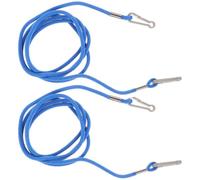 2 Pièces Corde à Moufles de Ski Pince, Nylon Élastique Bleu | Attache Hiver à Suspendre, Modèle Tour de Cou, pour Moufles de Travail et Usage Extérieur