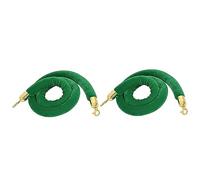 2 Pièces Corde Barriere En Velours, Barrière de Sécurité de Corde de Contrôle des Foules, Corde de Barrière de File d'attente avec Crochets En Or Poli, La Taille Peut être Personnalisée(Color:vert)