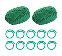 2 Pièces Corde De Jardin Verte, 10 Pièces Tendeurs Verts, Corde De Jardin, Corde De Jardin pour Plantes Grimpantes, Support De Tige De Plante