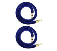 2 Pièces Corde de Velours Bleu,Corde de Barrière de Contrôle des Foules avec Mousquetons Poteaux de Guidage Contrôle des Foules,pour Hôtel Théâtre,Ne Pas Inclure Le Poteau de Poteau(Size:3ft/90cm)