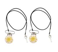 2 Pièces Corde Suspendre Anti-perte pour Appareils Auditifs Garçon | Boucle en Silicone, Clip Tournesol, Acier Inoxydable et Métal, pour Écoles et Voyages
